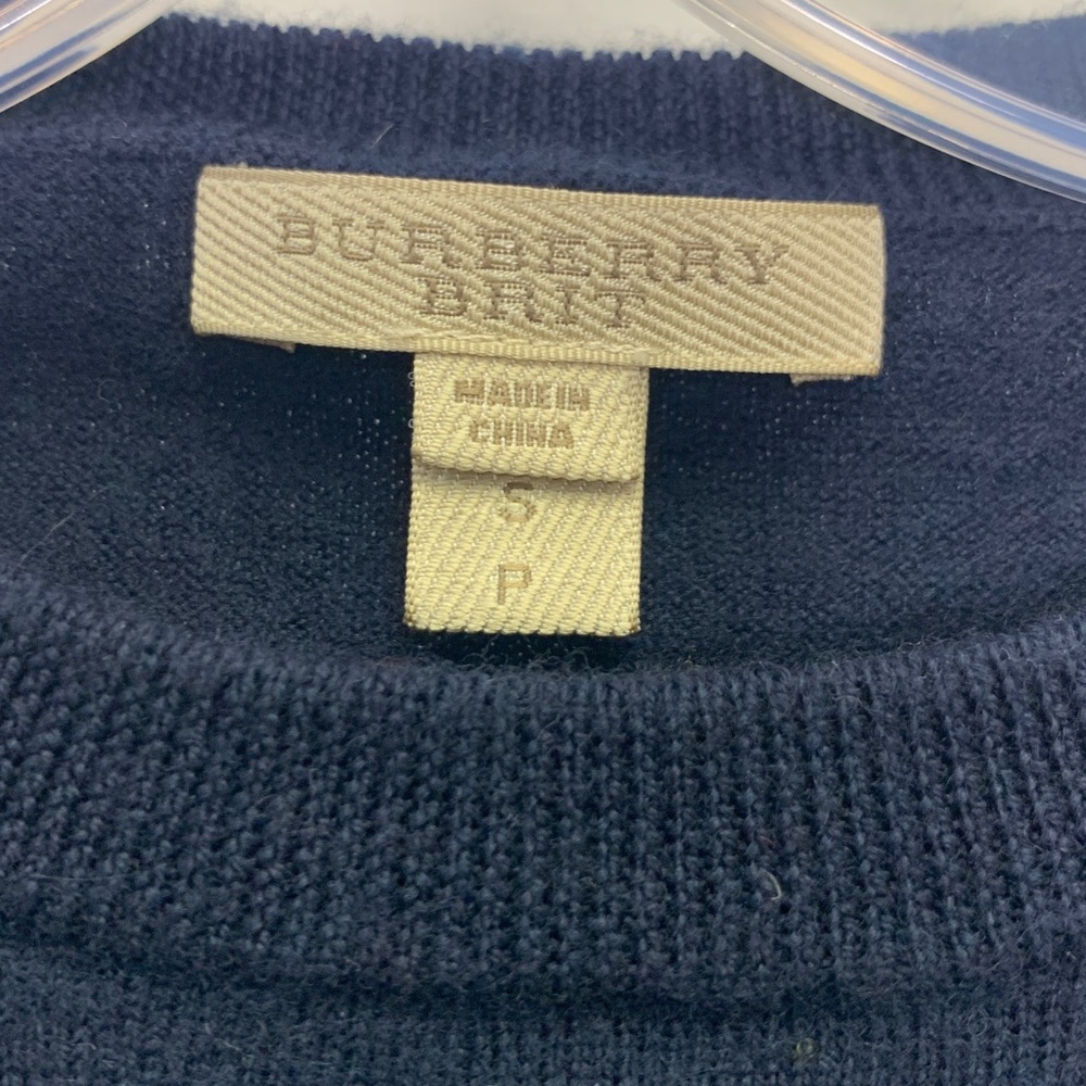 Burberry Brit Size S Elbow Patch Wool Sweater Size Small Wome's Men's Unisex - Picture 6 of 7
